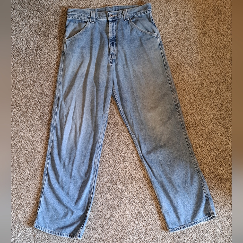 Vintage Levi's Worker Distressed Denim Blue Jeans Skater Style Men's Size 32x32